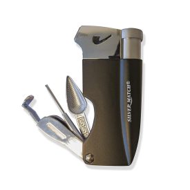 SILVER MATCH pipa öngyújtó 4 in 1 funkcióval Fekete