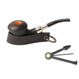 Retro bőr pipa tartók, pipakéssel